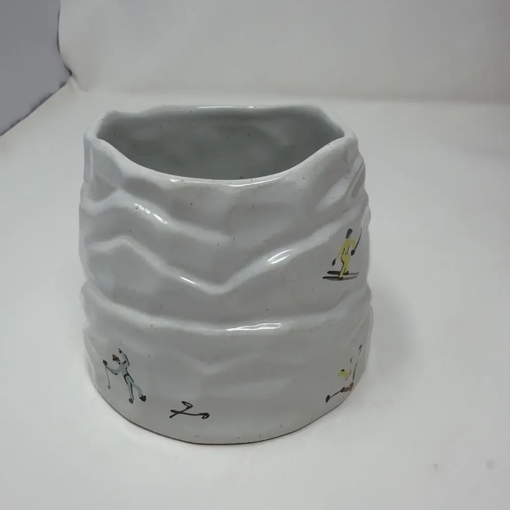 West Elm St. Jude Holiday Skiers Stoneware Figural Mug skier on handle